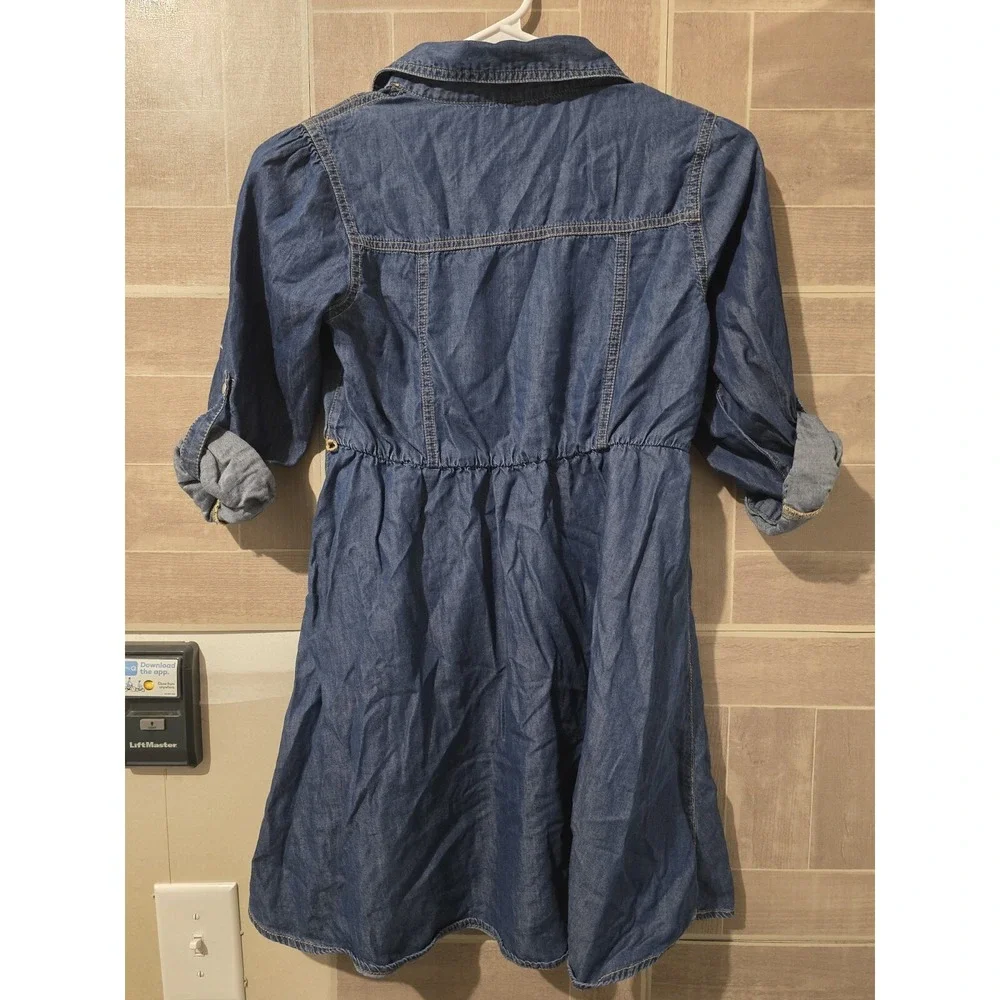 Justice Dress Girls Size 12 Blue Denim‎ Long Sleeve